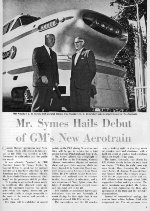 PRR "Debut Of GM's New Aerotrain," Page 1, 1955